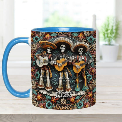 Skeleton Trio - Personalized Skull Accent Mug