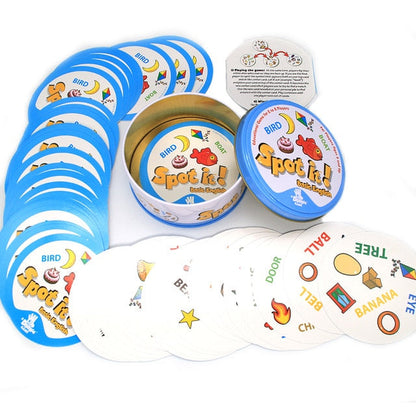 20 Dobble Spot It Toy Iron Box 55 Cards Sport Fun Family Animals Jr Hip Kids Board Game Gift Holidays Camping 123 Tin Can (Copy)