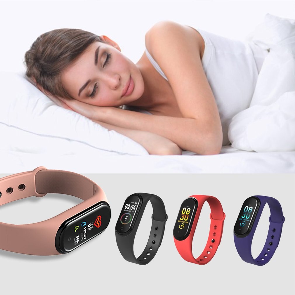 M4 Color Screen Smart Bracelet Step 90Mah Battery Over Uv Dispensing True Heart Rate Ip67 Waterproof 4 Generation Usb Line