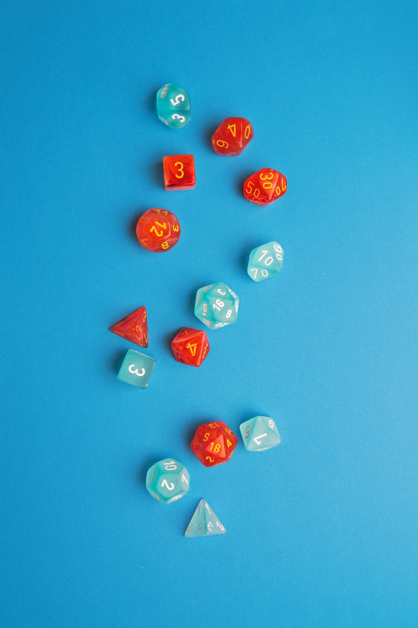 Assorted Red and Blue Dice