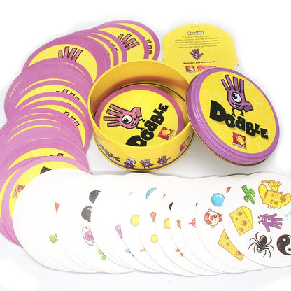 20 Dobble Spot It Toy Iron Box 55 Cards Sport Fun Family Animals Jr Hip Kids Board Game Gift Holidays Camping 123 Tin Can